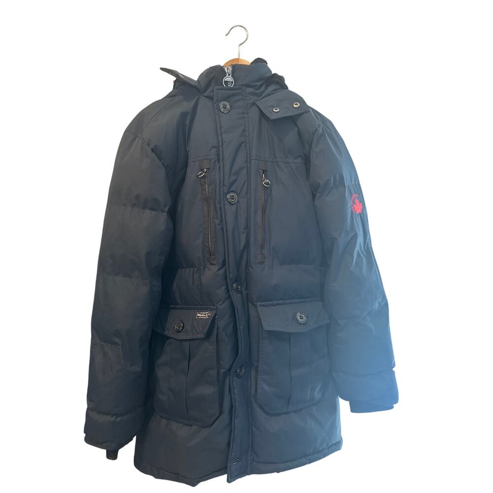 ⭐️ Men’s j. Whistler Black Puffer Winter Coat W / Faux Fur Size Medium